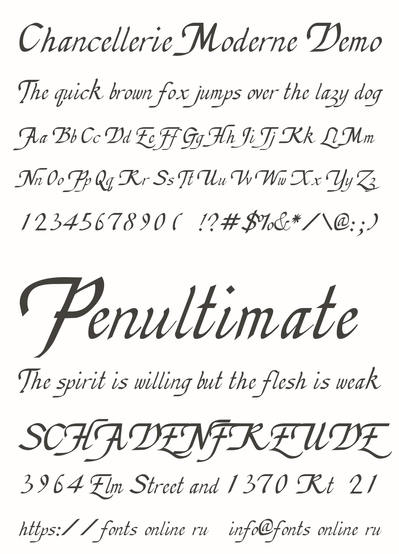 Chancellerie Moderne Demo Free Font Download